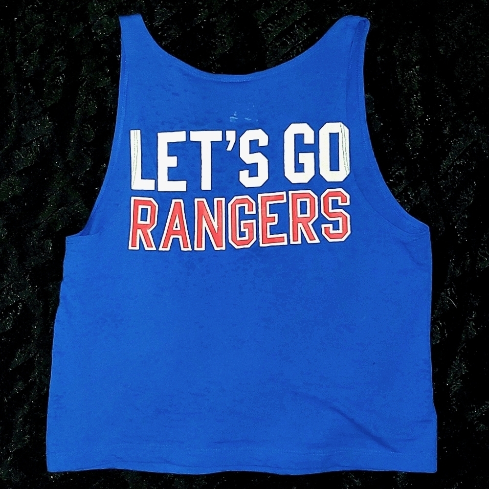 PINK Victoria's Secret XS Texas Rangers Cropped Blue Tank Top - Picture 4 of 9